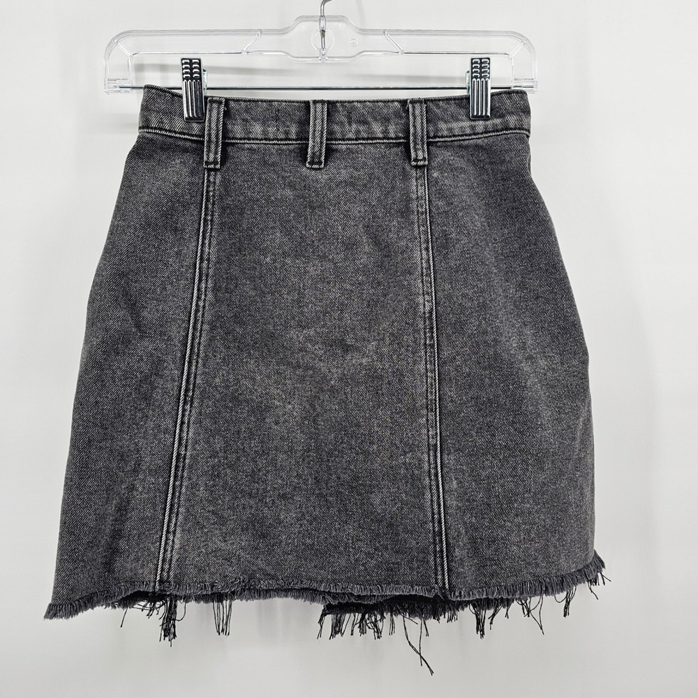 Free People We The Free The Parker Denim Mini Skirt Sulphur Black 24 OB1136315 - Picture 2 of 9